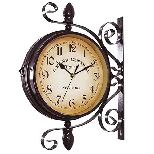 Horloge double face silencieuse pour éliminer le tic-tac et décorer le mur