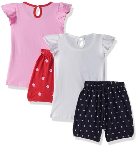 Image of LuvLap Baby Girls Regular Fit 100% Cotton Half Sleeves Girls Top CoSet Pack of 2