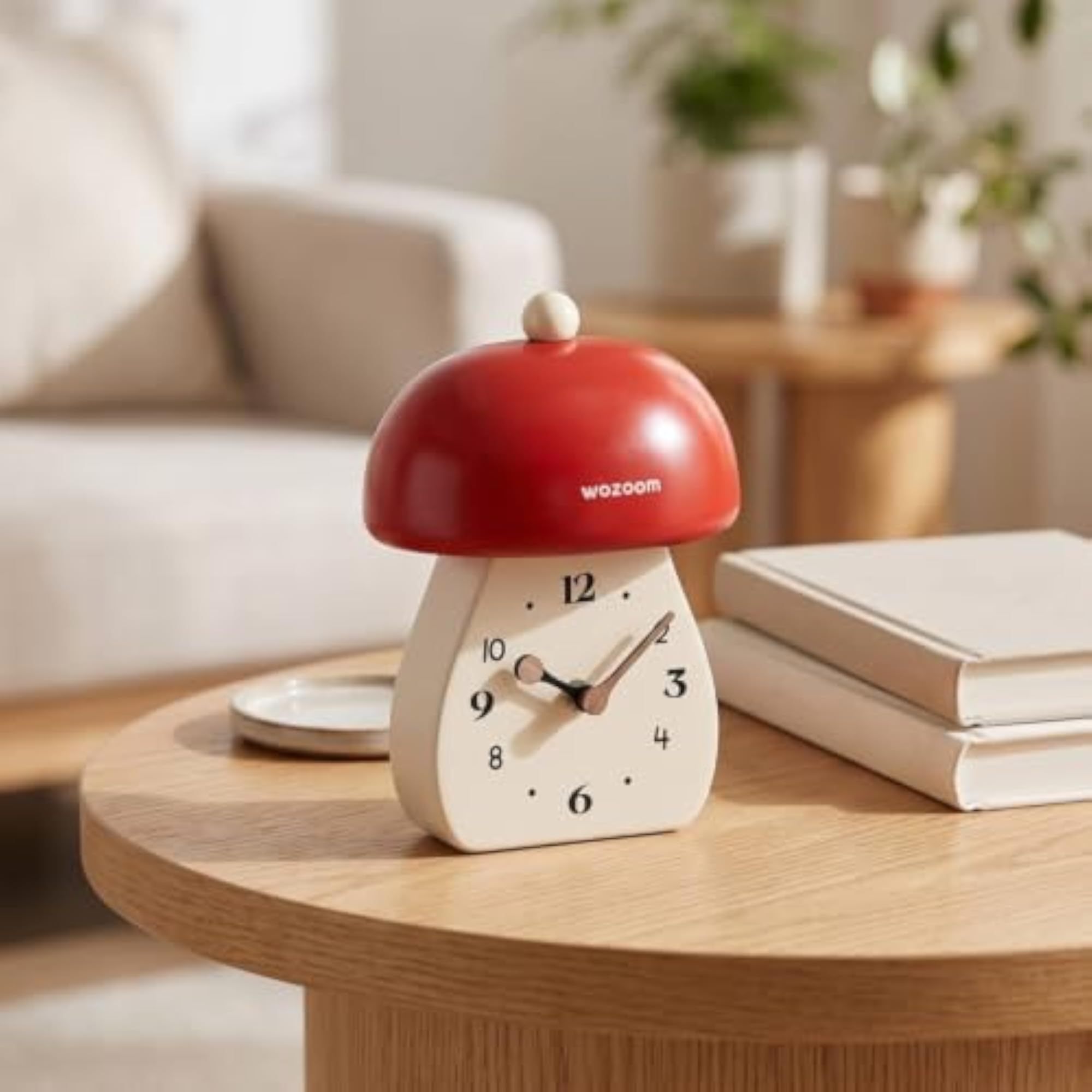 Decorative Fungus Clock, Modern Desktop Analog Timepiece