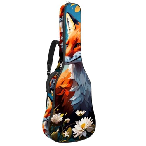 Sac pour guitare acoustique 41 pouces motif renard étui guitare