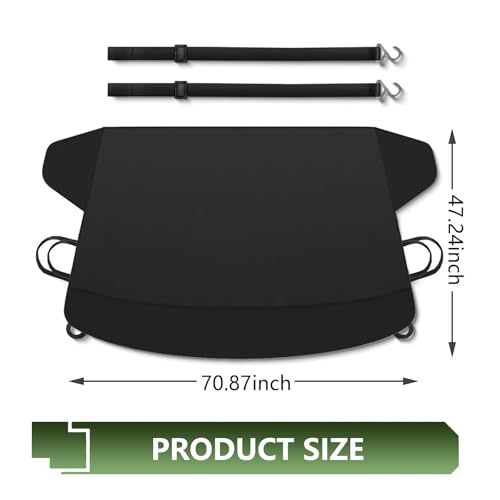 Image of 1 PC Car Windshield Cover, 70.9 inch / 180 cm x 47.2 inch / 120 cm Thickened Oxford Cloth Snow Cover, Anti-Freeze and Anti-Frost Car Protective Cover, Universal for Most Cars (Black)