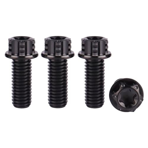 Image of 4Pcs Titanium Bolt Flange Torx Head M8 M10 x 20 25 30mm Screw Bolt for Motorcycle Car Modifications (Black, M8x20mm)