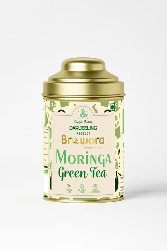 Brewora Moringa Green Tea | Refreshing Green Tea Blend with Moringa Leaves | Natural Wellness Drink | Flavorful & Energizing Tea for Daily Relaxation