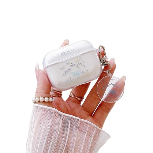 LYLIDIA AirPods pro2 �Ή� �P�[�X ������� �n�� ���� TPU AirPods Pro ��񐢑� �p �G�A�|�b�h�J�o�[ ���^ �S�ʕی� �����h�~ ����~�� �L�[�`�F�[���t��