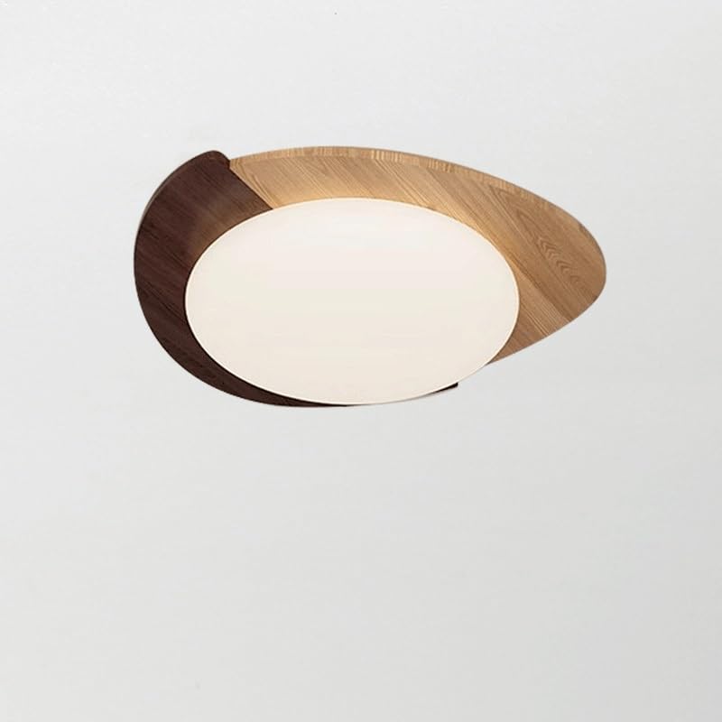 Plafonnier LED 3 couleurs dimmable en acrylique et noyer 35cm