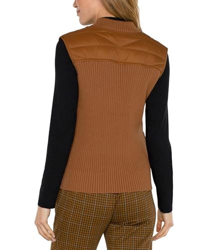 Sleeveless Quilted Front Full Zip Sweater Vest2