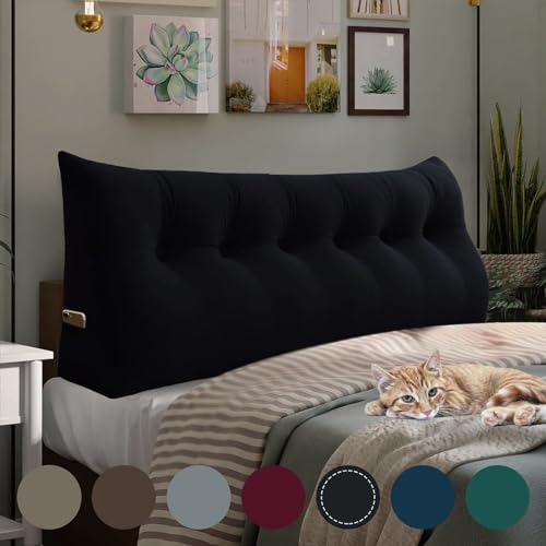 Rucener - Cojín De Cuña Triangular, Respaldo De Sofá, Almohada De Lectura, Gran Cojín De Sofá, Cojín De Cama, Con Una Variedad De Usos, Color Negro Rucener - Cojín De Cuña Triangular, Respaldo De Sofá, Almohada De Lectura, Gran Cojín De Sofá, Cojín De Cama, Con Una Variedad De Usos, Color Negro