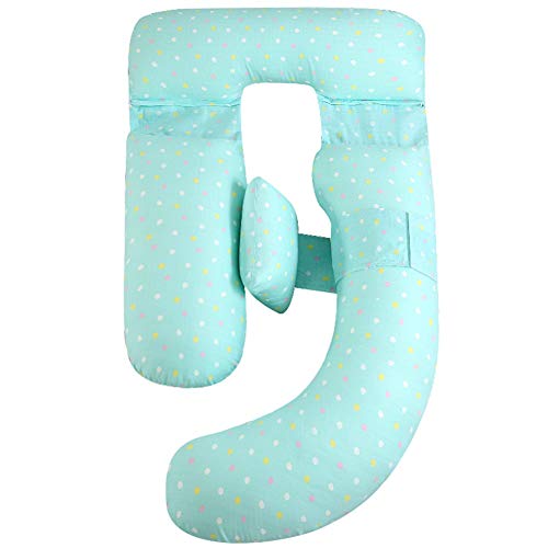 TEmkin Almohada Corporal Almohada para Embarazo Fácil de Limpiar Soporte extraíble Pierna Alivia la hinchazón Almohada de Lactancia Multifuncional (Verde)