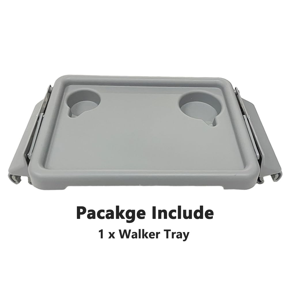 Bandeja para andar con dos portavasos, plegable para escritorio, tabla de regazo, ayuda a comer para pacientes lactantes, 11 pulgadas de ancho x 16 pulgadas de largo