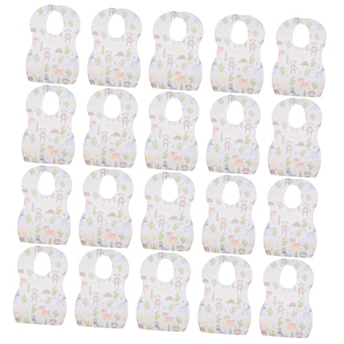 ibasenice 20 piezas Baberos Desechables para Niña Resistentes Manchas y Olores con Diseño de Animales para Niñas Bolsillo Recogedor para Comida Ligeros y Cómodos para Hora de Comer