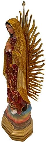 Miniatura 2 de Virgen De Guadalupe Con Manto Brilloso 12 pulgadas Nuestra Señora de Guadalupe - Figura religiosa amarilla brillante