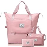 ✅【Separación de seco y húmedo】 Nuestra bolsa de viaje tiene varios bolsillos, con una bolsa de separación de seco y húmedo en el interior, que es conveniente para guardar ropa mojada mientras viaja, y dos bolsillos pequeños, que son convenientes para guardar artículos pequeños como teléfonos móviles , carteras, auriculares, relojes, etc. Con dos bolsillos con cremallera en el exterior, puede guardar su teléfono, tableta, computadora portátil, etc. para un fácil acceso.