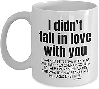 Boyfriend Gift, Husband Present, Valentines Gifts for him, I Love You Mug, Fathers Day, Sentimental Gifts for Fiance Girlfriend, Birthday Gifts from Wife to be, Christmas Cup, Fall in Love - wm3398