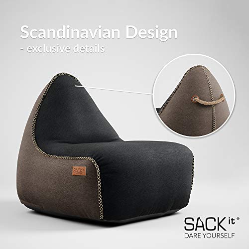 SACKit - Canvas Lounge Chair - Indoor Sitzsack mit Lehne und Füllung mit EPS Kugeln für eine optimalen Sitzkomfort… – Bild 4
