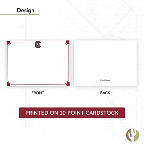Image of Desert Cactus University of South Carolina 10 Pack Notecards Stationery Cardstock Gamecocks USC Cocky Includes Envelopes Memo Party Thank You (Notecard 4a)