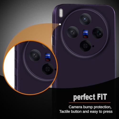 Image of Back Cover for Vivo X300 5G | Full Camera Protection | Premium Liquid Silicon Case | Flexible Bumper Case for Vivo X300 5G (Purple)