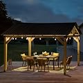 StarEcho 10'x12' Wooden Hardtop Gazebo,Wood Heavy Duty Solid Cedar Pavilion Gazebos with Ceiling Hook for Garden,Outdoor Metal Canopy Pavilion for Lawn Backyard Deck Patio Garden.