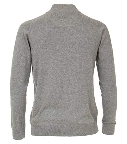 CASAMODA Herren Strickjacke unifarben 004450 Aufgesticktes Logo, Grau - Uni (713), XL