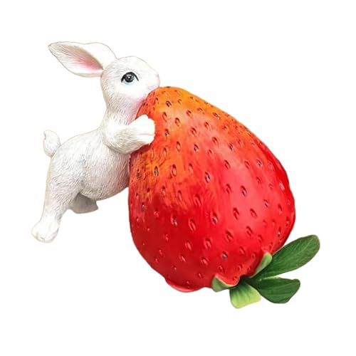Sculpture animale lapin en résine blanche, objet d'art de haute finition - 2