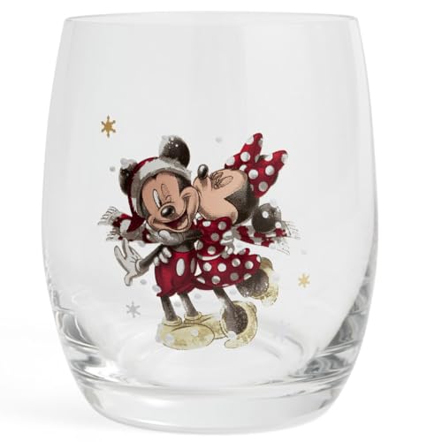 Fyrklövern Micky Maus & Minnie Maus Trinkglas Disney, 300 ml, Kristallglas, Winter-Kollektion
