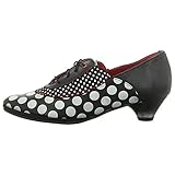 Made in Europe Simen Schnürpumps in modernem Punkte-Look Schwarz