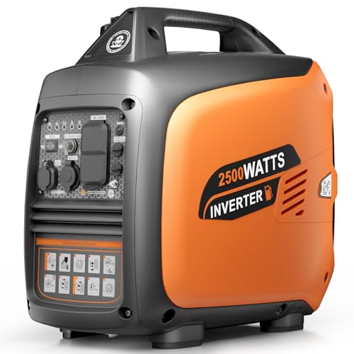 Efurden 2500-Watt Inverter Generator Gas Powered, Portable Generator for Camping, Emergency Home Backup, Super Quiet, with CO Sensor