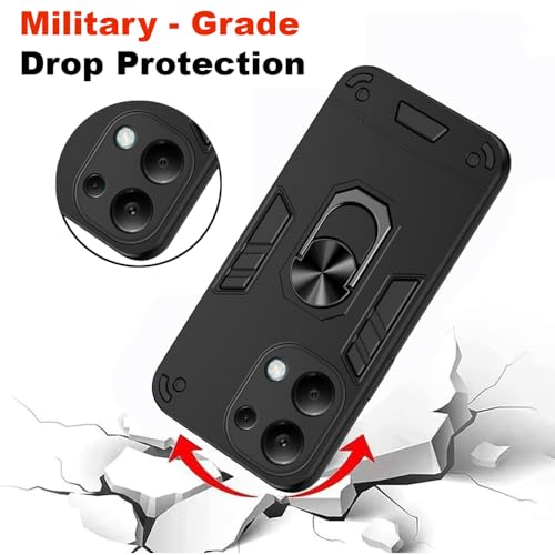 Image of amazon basics Kickstand Mobile Cover (360 Rotating Ring Holder) for Mi Redmi Note 13 5G (Black)