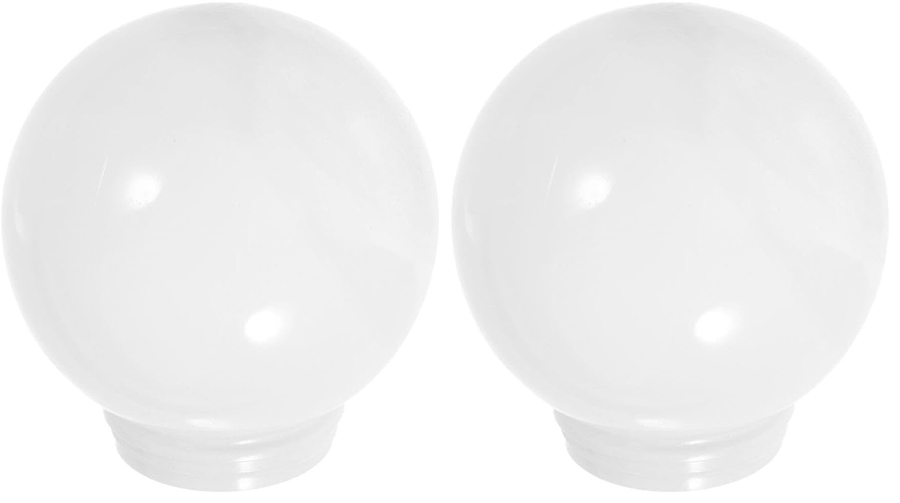 Angoily 4 Inch White Acrylic Replacement Globe Round Lamp Shade Covers for Ceiling Wall Fixtures Lamp Posts Streetlight 100mm (Pack of 2)