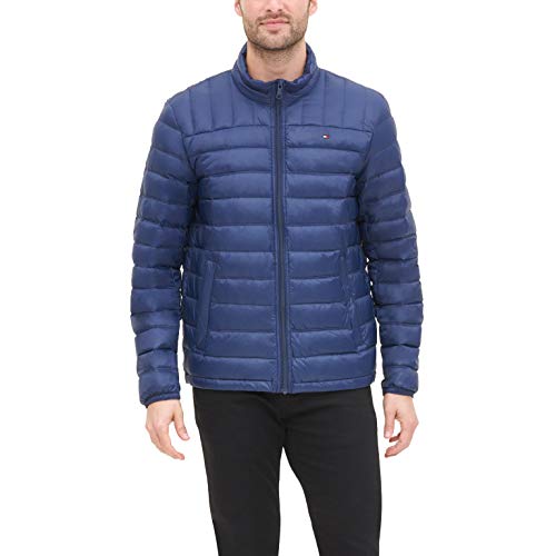 Tommy Hilfiger Men's Lightweight Water Resistant Packable Down Puffer Jacket (Standard and Big & Tall), Deep Navy, 2X Big3