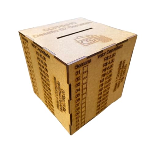 Artpical, Cofre Desafio 52 Semanas Educação Financeira Mdf Natura...