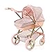 Hauck Luksusowy wózek dla lalek z wanną Boston 2 w 1, z regulacją wysokości, składany, koszyk na zakupy, Little Diva różowe złoto