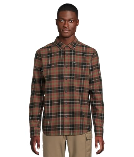 Image of Volcom Men's Caden Plaid Long Sleeve Flannel Shirt - Button-Front, Soft Brushed Cotton