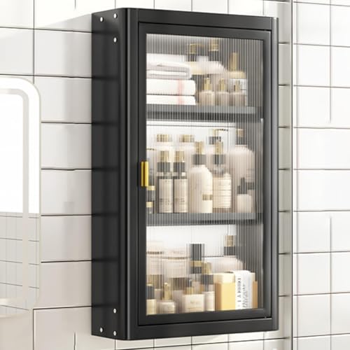 2-4 Layer Bathroom Medicine Cabinet Cosmetic Storage Locker Over The Toilet Storage Cabinet with 2 Acrylic Door 2/3/4 Tier Floating Cabinet Display Stand K(Size:A 40 * 14 * 71cm