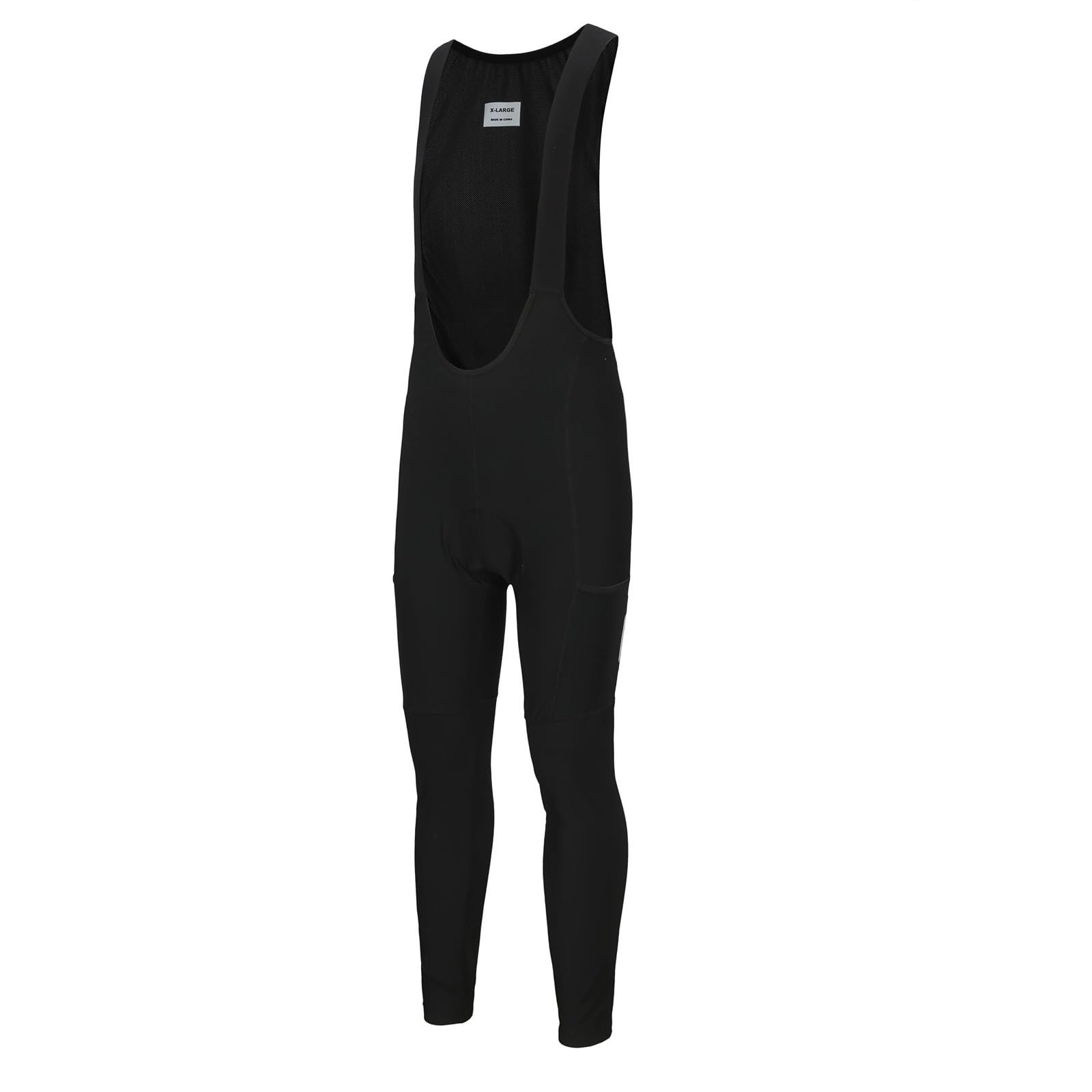 Culotte De Ciclismo con Forro Polar Pantalones Largos de Ciclismo térmicos Forro Polar Invierno con 2 Bolsillos for Hombre, Mallas Acolchadas y cálidas
