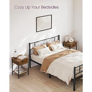 Vasaglenightstandendtablesidetablewithdrawerandshelf157x157x217inchesbedroomsteelframeeasyassemblyrusticbrownandblackulet55bx Urban Country Home Decor Vasagle nightstand end table side table with drawer and shelf 157 x 157 x 217 inches bedroom steel frame easy assembly rustic brown and black ulet55bx urban country home decor