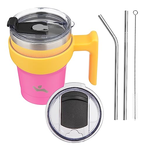 Image of Konokyo 10 oz Tumbler with Handle and Straw, Insulated Travel Mug
