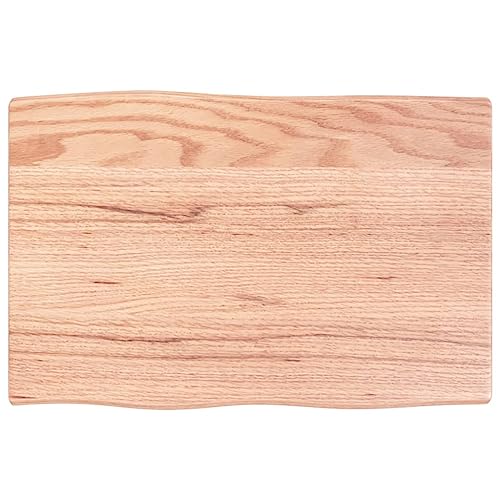 Tidyard Tischplatte Massivholzplatte Eichenplatte Holzplatte Platte Ersatztischplatte 60x40x2 cm Massivholz Eiche Behandelt Baumkante
