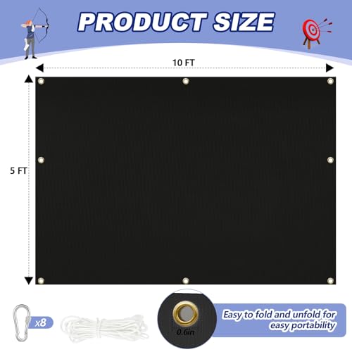 Image of Silipull Archery Backstop Netting Heavy Duty with Rope and Hooks Slingshot Archery Net for Backyard Shooting Accessories