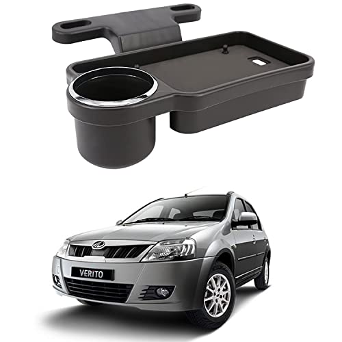 Image of Oshotto (FT-04) Foldable Car Auto Headrest Rear Back Seat Table Drink Food Cup Tray Holder Compatible with Mahindra Verito /Verito Vibe - Black