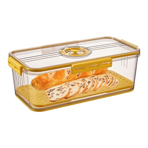 Recipientes de almacenamiento de pan, contenedor de almacenamiento de pan reutilizable con grabación de tiempo, de almacenamiento con válvula de aire, contenedor con tapa para uso