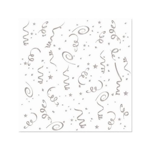 Forum Novelties X81984 - Servilletas de confeti (tamaño grande), color plateado