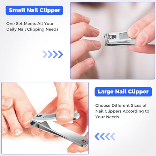Foto von DRMODE Nagelknipser für Fingernägel & Fußnägel mit Build-in Nagelfeile,Edelstahl Scharf Nagelzwicker Nail Clipper Nagelpflegeset für Damen und Herren - 2pcs