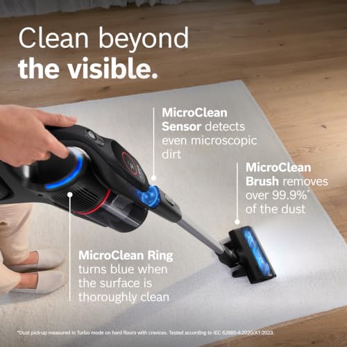 Image of Bosch Unlimited 9 Cordless Stick Vacuum Cleaner, 2 Batteries, Fast Charger | Vacuums Pet Hair, Multi-Surface, Hard Floors and Carpets - HEPA Filter - 15 to 60 Min Battery - 6 Accessories - Dark Cream