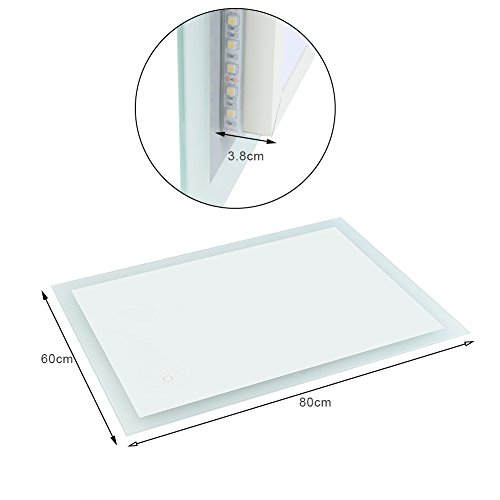 Anth® Specchi da Parete,Specchio da Bagno a LED