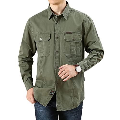 Camicia Materiale: misto cotone Stile: casual Tipo di taglia: allentato Genere: Uomini Lunghezza: Regolare. Collo: rovesciato Collare Stagione: primavera, autunno Lunghezza manica: Manica lunga Caratteristiche: monopetto, All Match, Cardigan