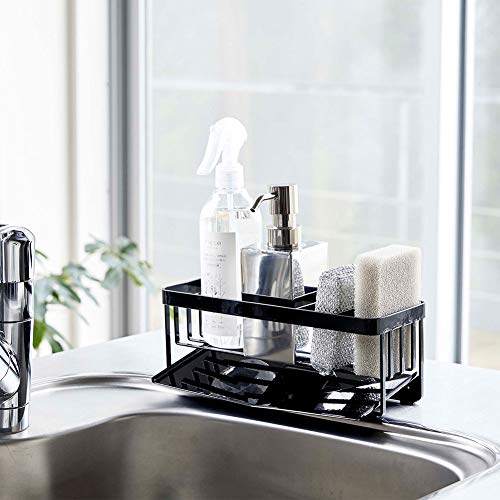 YAMAZAKI Dish Rack for sponges & Detergent, Alloy, Black, Steel, Standard Size - Image 3