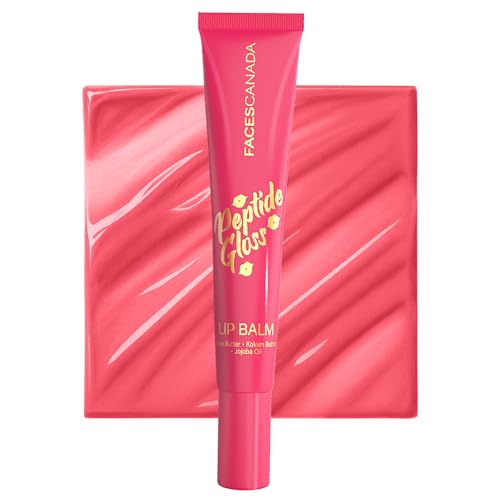 Image of FACES CANADA Peptide Gloss Lip Balm - Blush Bloom 02, 10 ml | Tinted Lip Balm | Deeply Nourishing | Lightweight | Soft & Smooth Finish | Overnight Lip Treatment | With Butters & Hyaluronic Acid Infused