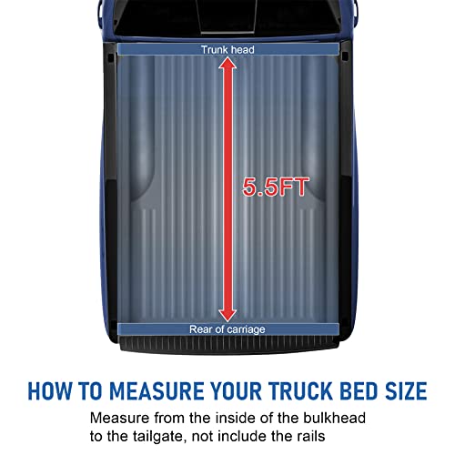 CARMOCAR Soft Roll-Up Truck Bed Tonneau Cover Replacement for Ford F-150 2004-2014 & 2006-2014 Lincoln Mark LT Tonneau Cover 5.5ft (66in) Bed with LED Lamp - Thumbnail 3