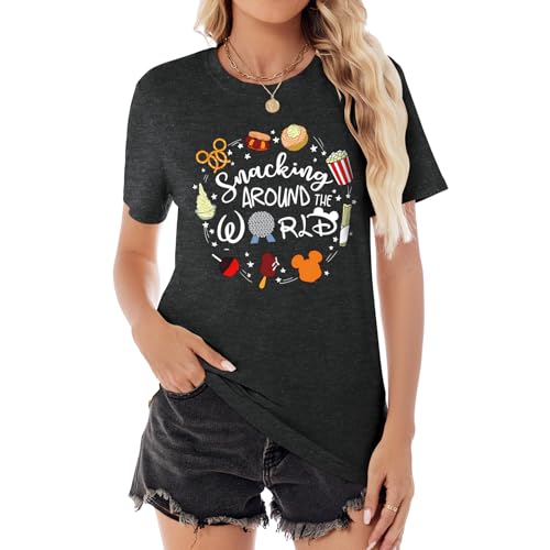 Image of Magical Shirt for Women Magic Kingdom T Shirt Family Vacation Tee Princess Castle Casual Short Sleeve Tops