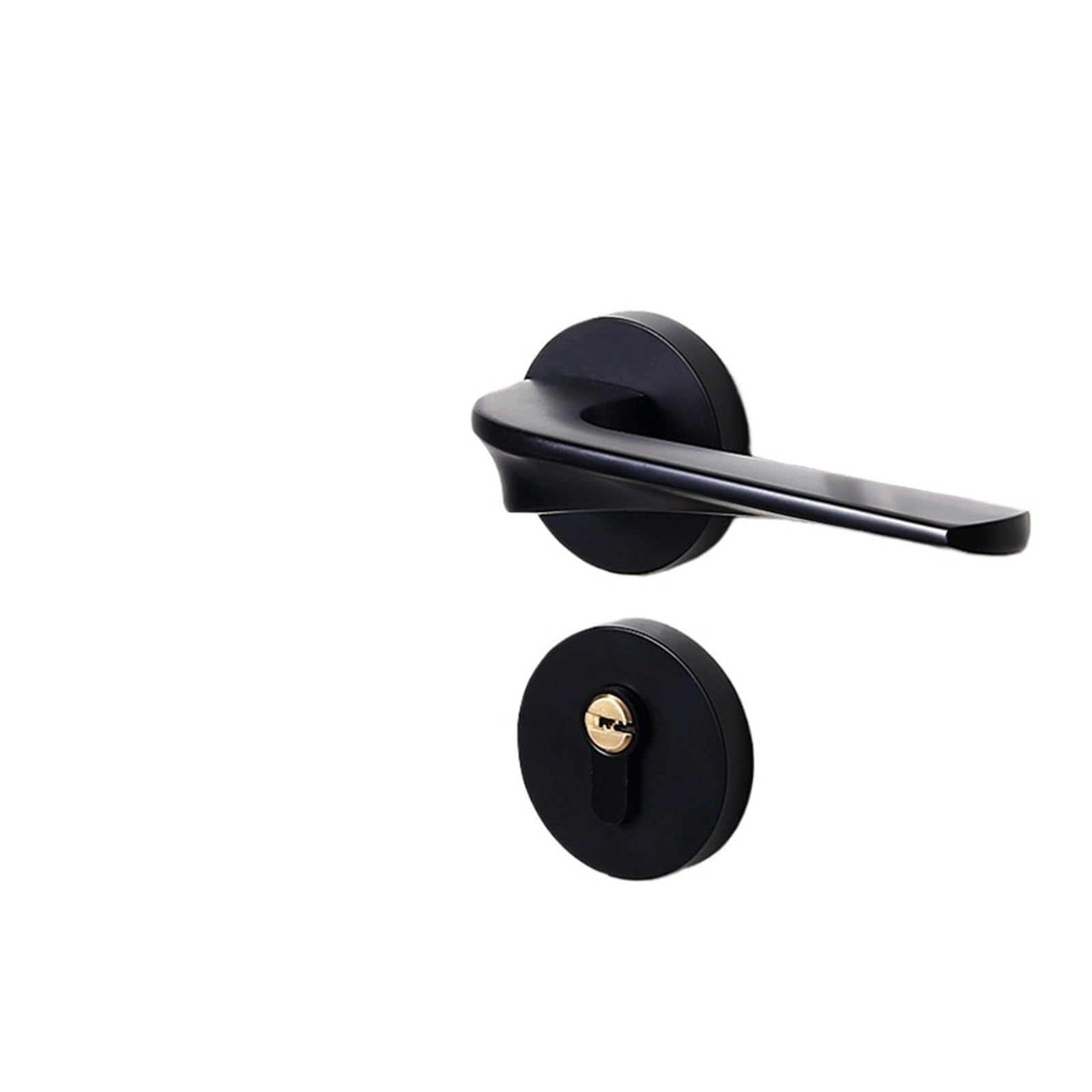 BSAXITHZB Home Bedroom Door Handle Silent Wooden Split Lock(Dumb Black)